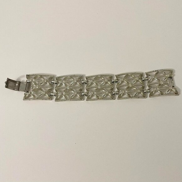 Vintage Coro Pegasus Wide Link Bracelet - Picture 1 of 16